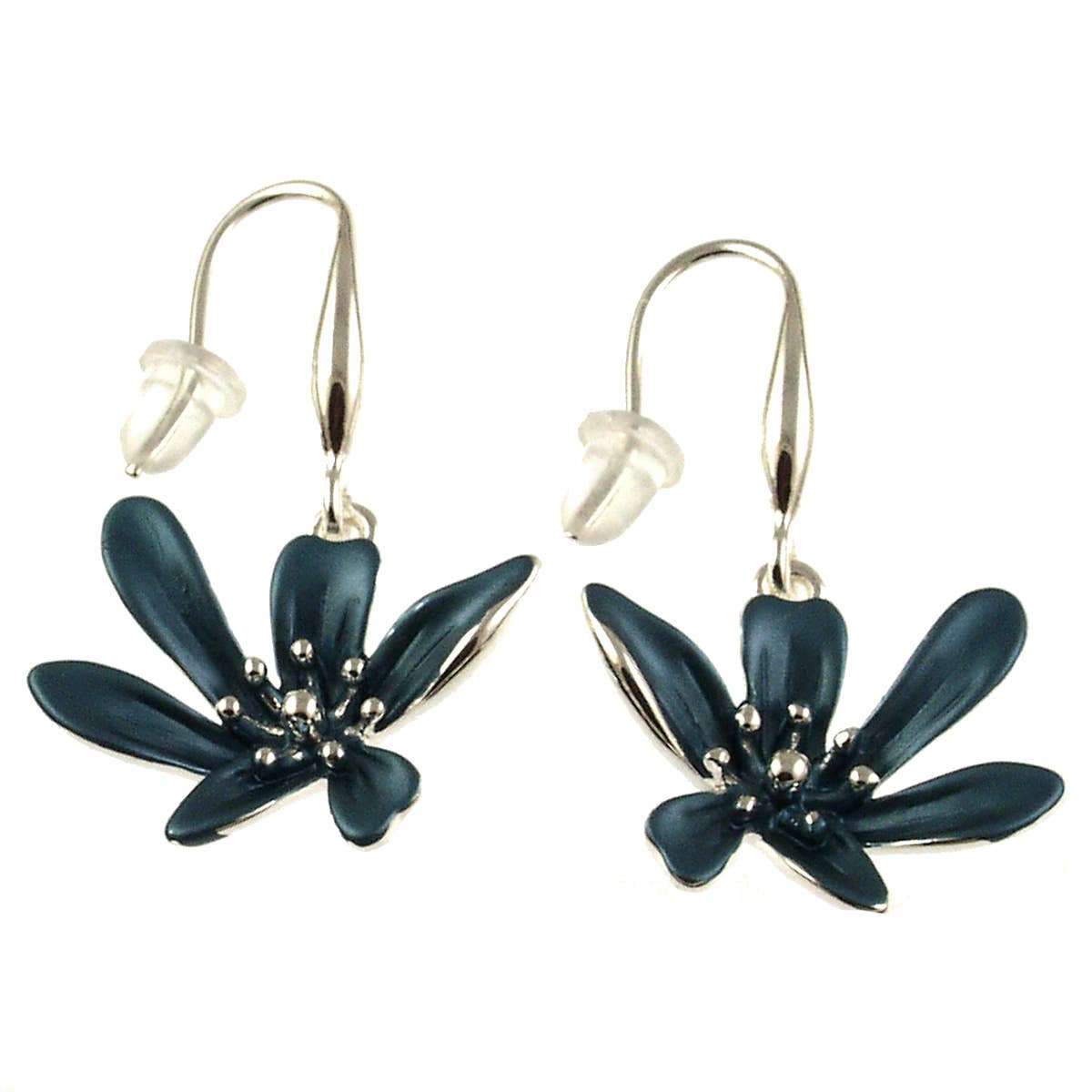 Origin Jewelry - Vente Boucles d'oreilles pendantes - Boucle d'oreille fleur en or ou bleu profond0
