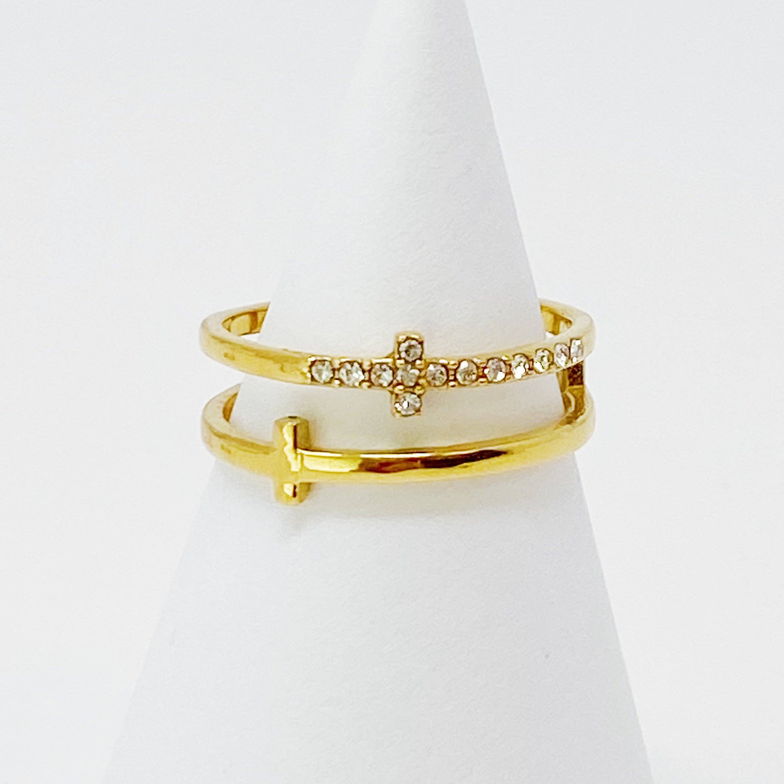 Ellison+Young – wholesale Multi-stone ring – Forever Double Cross Ring10