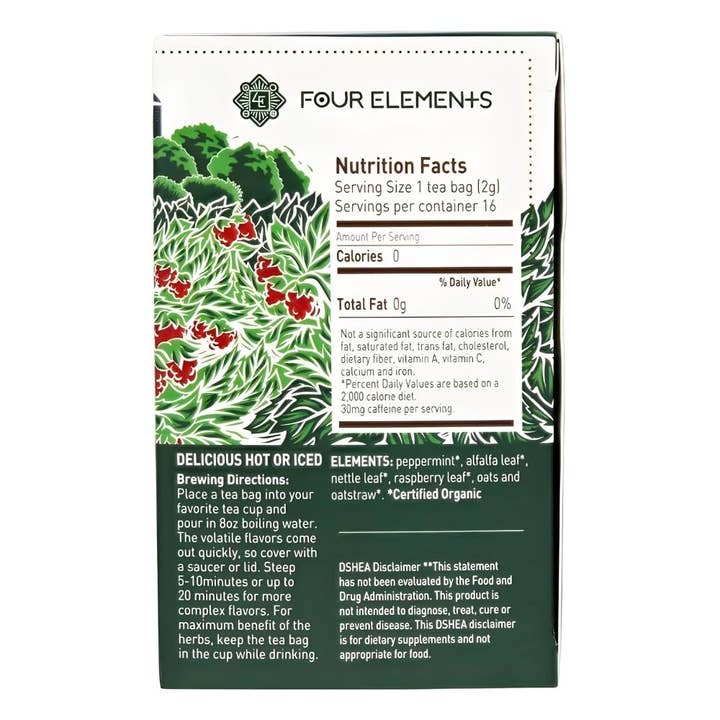 Four Elements Organic Herbals - Vente Sachets de thé - Thé à la menthe poivrée et à l'ortie - 16 sachets2