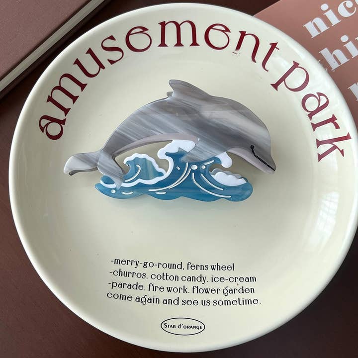 ACCITY - Wholesale Hair Clip - Women's - Ocean Animal Hair Claw–Dolphin, Seal & Shark Clip_CWAHA5759