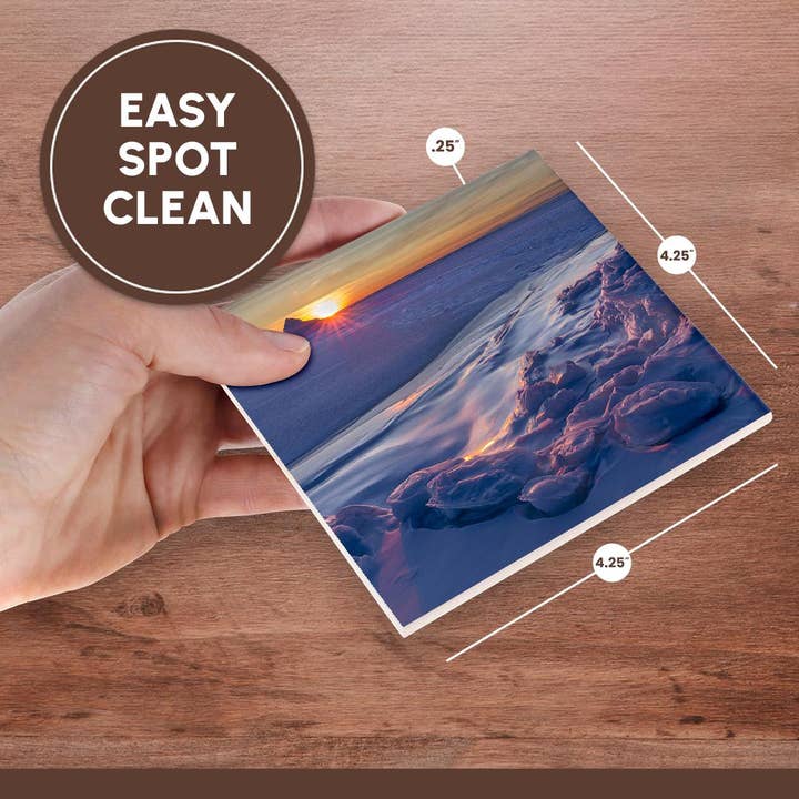 3dRose - Wholesale Coasters - 3dRose, Sunset at the shore of frozen Disko Bay, West Greenland, Denmark,, Coaster6