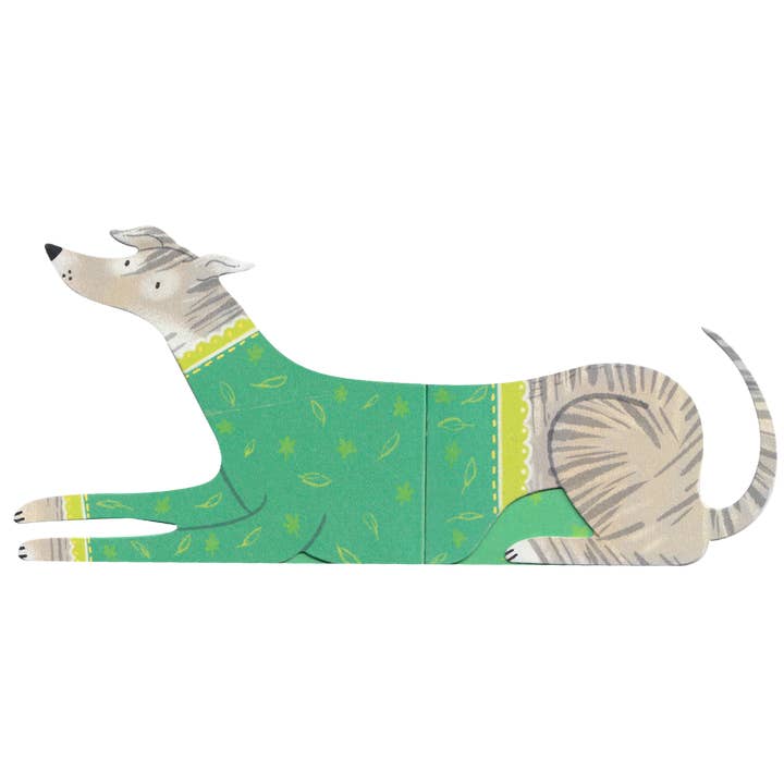 Fern, Long Doggo Shaped Extendable Card for wholesale by Bryony Moss Illustration