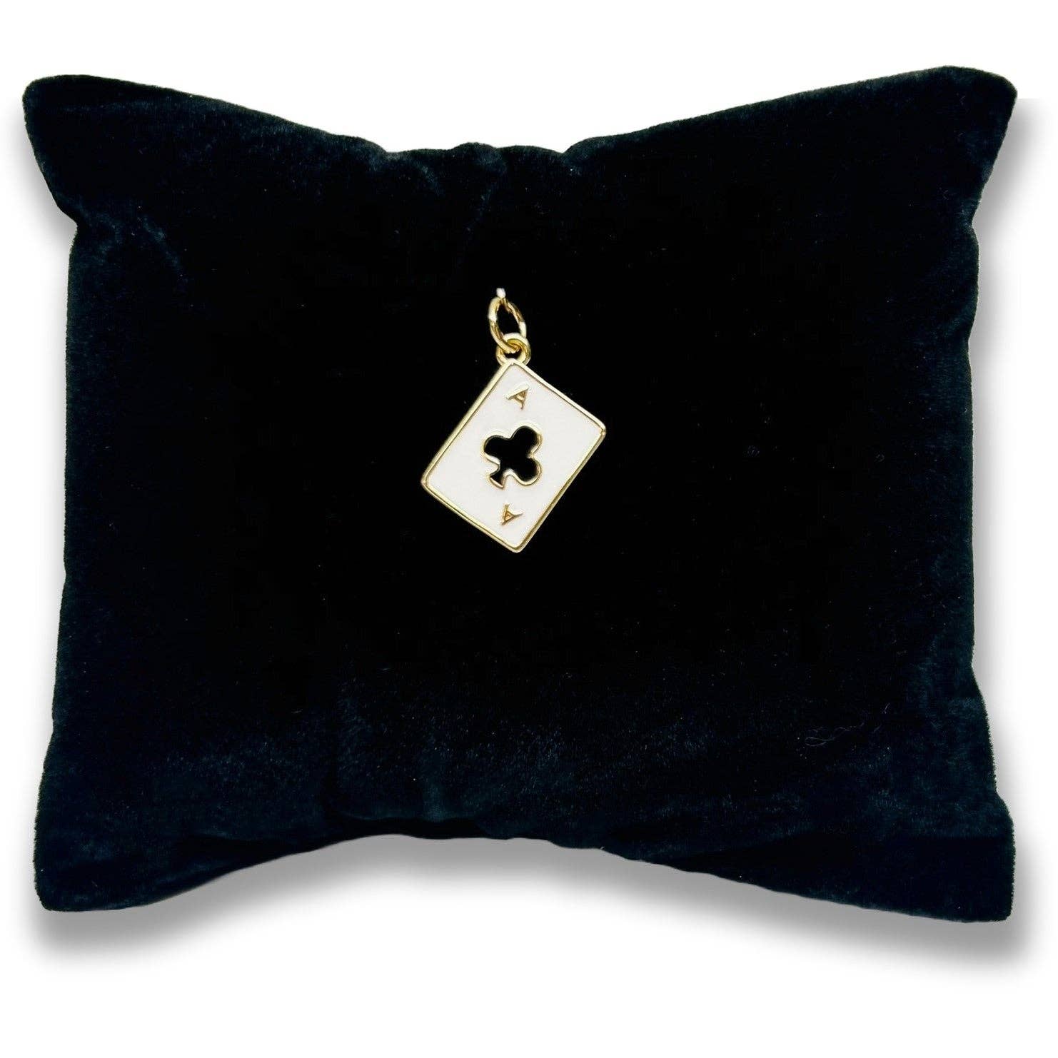 Guerrilla Charm - Wholesale Individual Charm/Pendant - 18k Gold and Enamel Ace Playing Card Charms, 19 x 12 mm2
