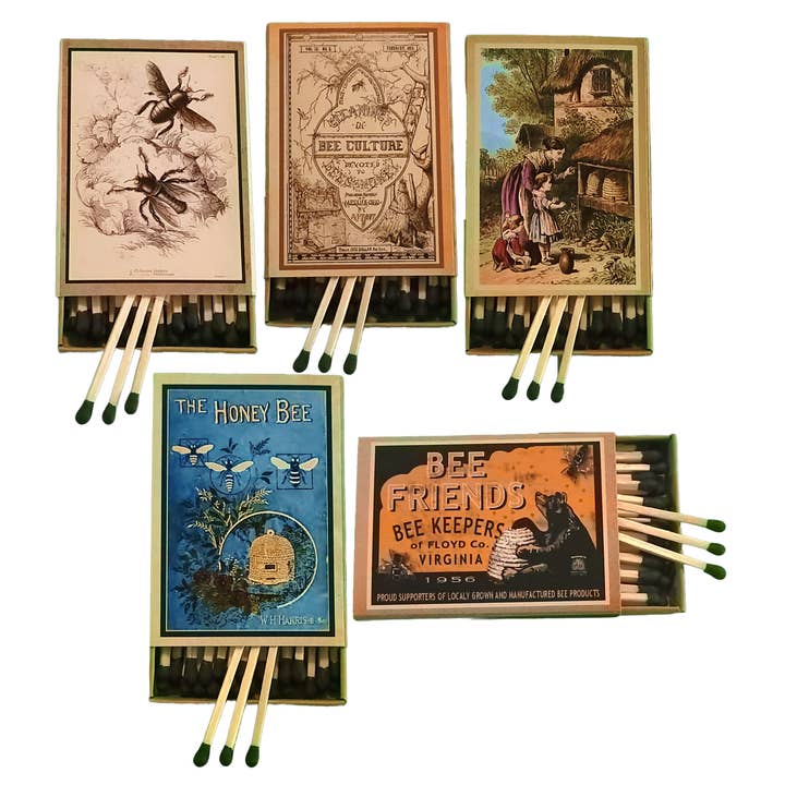 "Vintage Bees" Handmade Decorator Matchbox Lot for wholesale by Superior Dry Goods