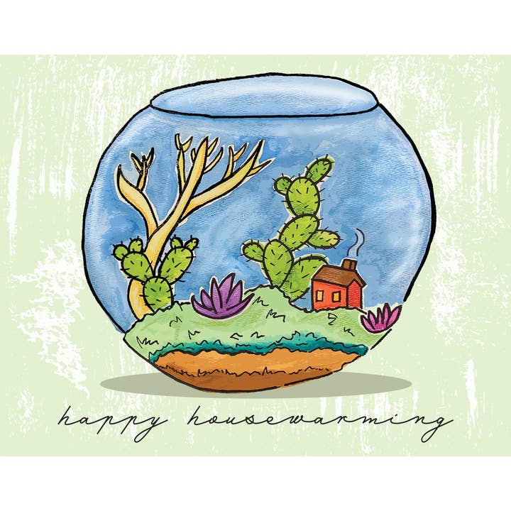 Einweihungskarte für Terrarien — Sukkulente, Hütte, Kaktus für den Großhandel von Kerry Quinn's Kitsch