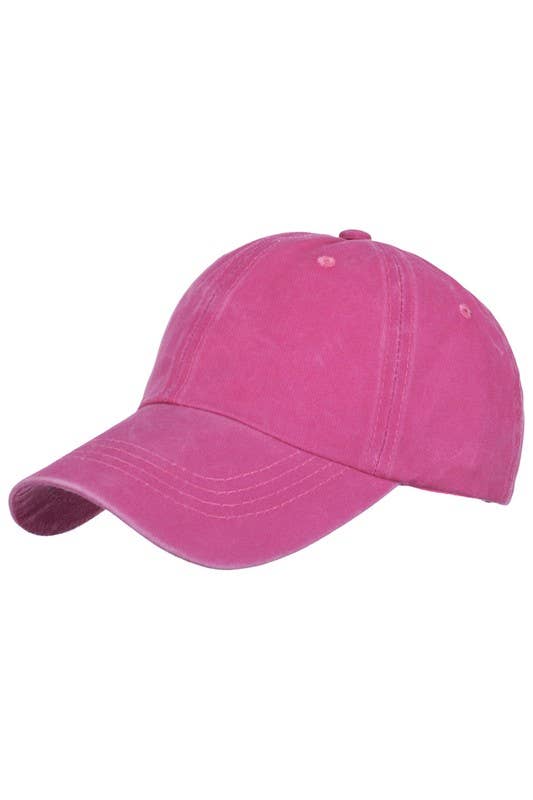 ACCITY - Wholesale Baseball Cap - Women's - Summer Washed Solid Baseball Cap, Sun Hat CWAH2065