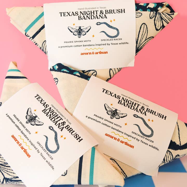 Moth and Snake Bandana | Acorn and Artisan for wholesale by Acorn & Artisan