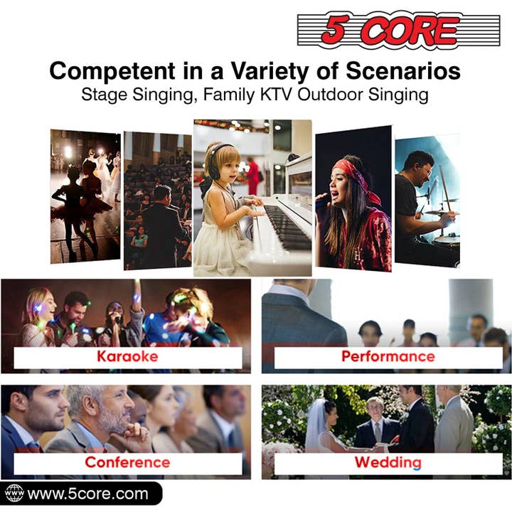 K Cube Inc - Wholesale Musical Instrument - 5Core Dynamic Wired Microphone Mic Singing Handheld Mics7