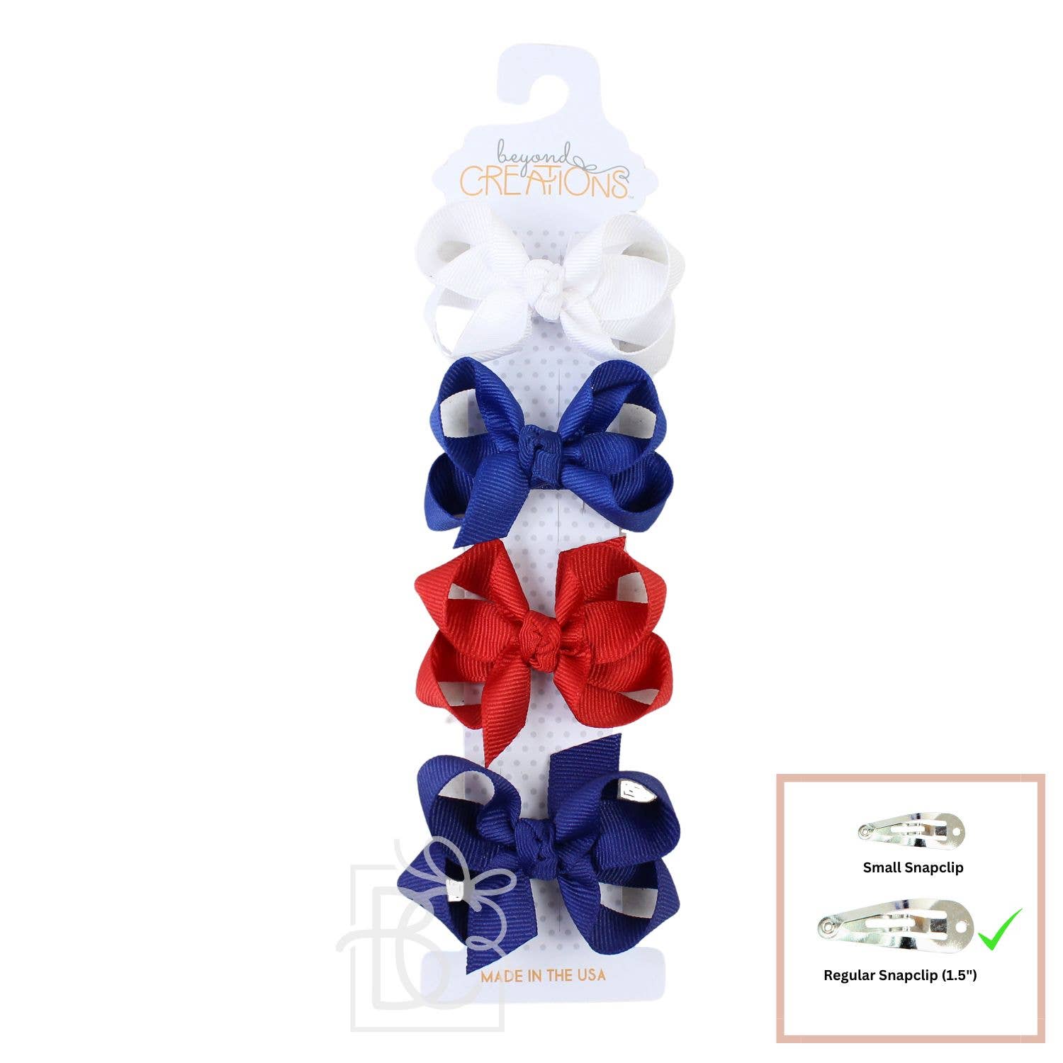Beyond Creations, LLC - Wholesale Hair Bow - Kids - 4 PACK - 3" SMALL GROSGRAIN BOWS ON SNAP CLIP5