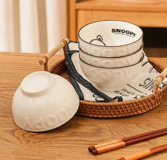 K-Wonderland - Wholesale Bowl - Snoopy Daily Kitchenware Ceramic Bowl 4PCS Gift Box SET13