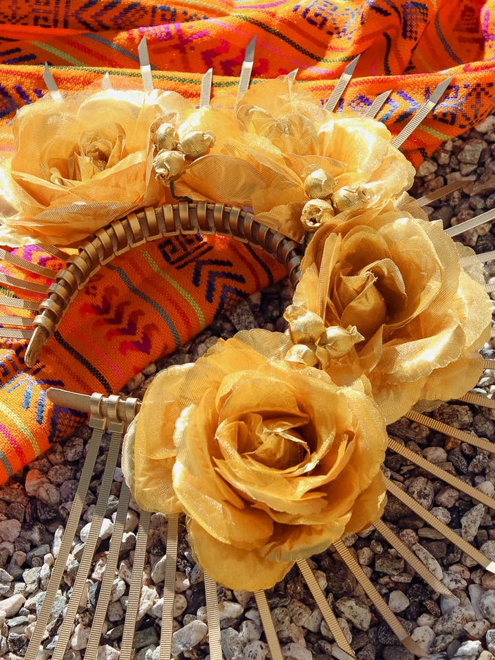 Day of the Dead Flower Crown - Gold for wholesale by Anosty