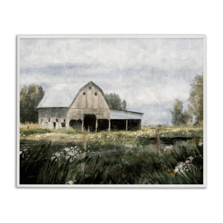 Country Farmhouse Barn Meadow Framed Giclee for wholesale by Stupell Industries