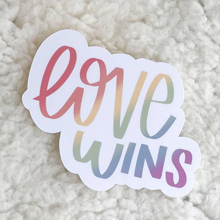 Kärlek vinner klistermärke | Pride klistermärke | HBTQ+ Sticker för wholesale av Hudg Creations