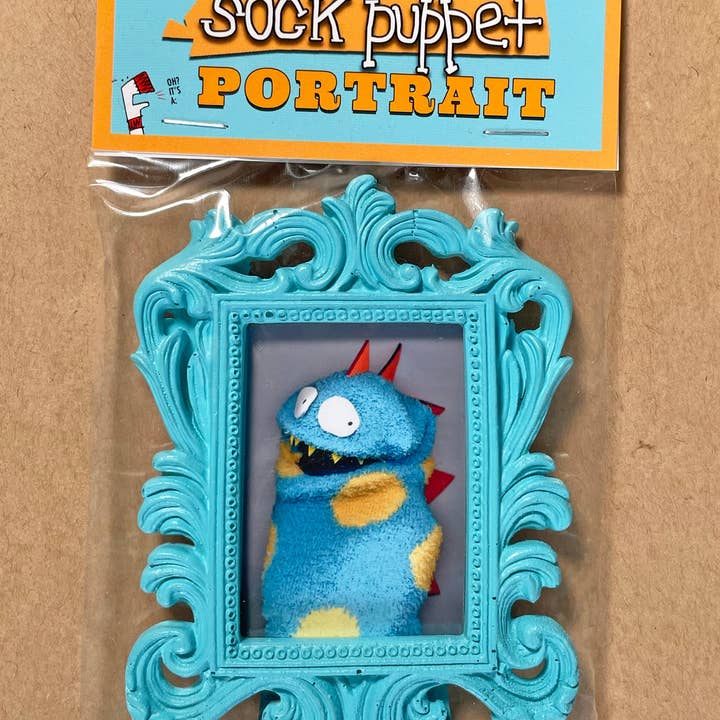 Sock Puppet City - Vendita all'ingrosso Stampa artistica - Sock Puppet Ritratto di Spot the Dinosaur