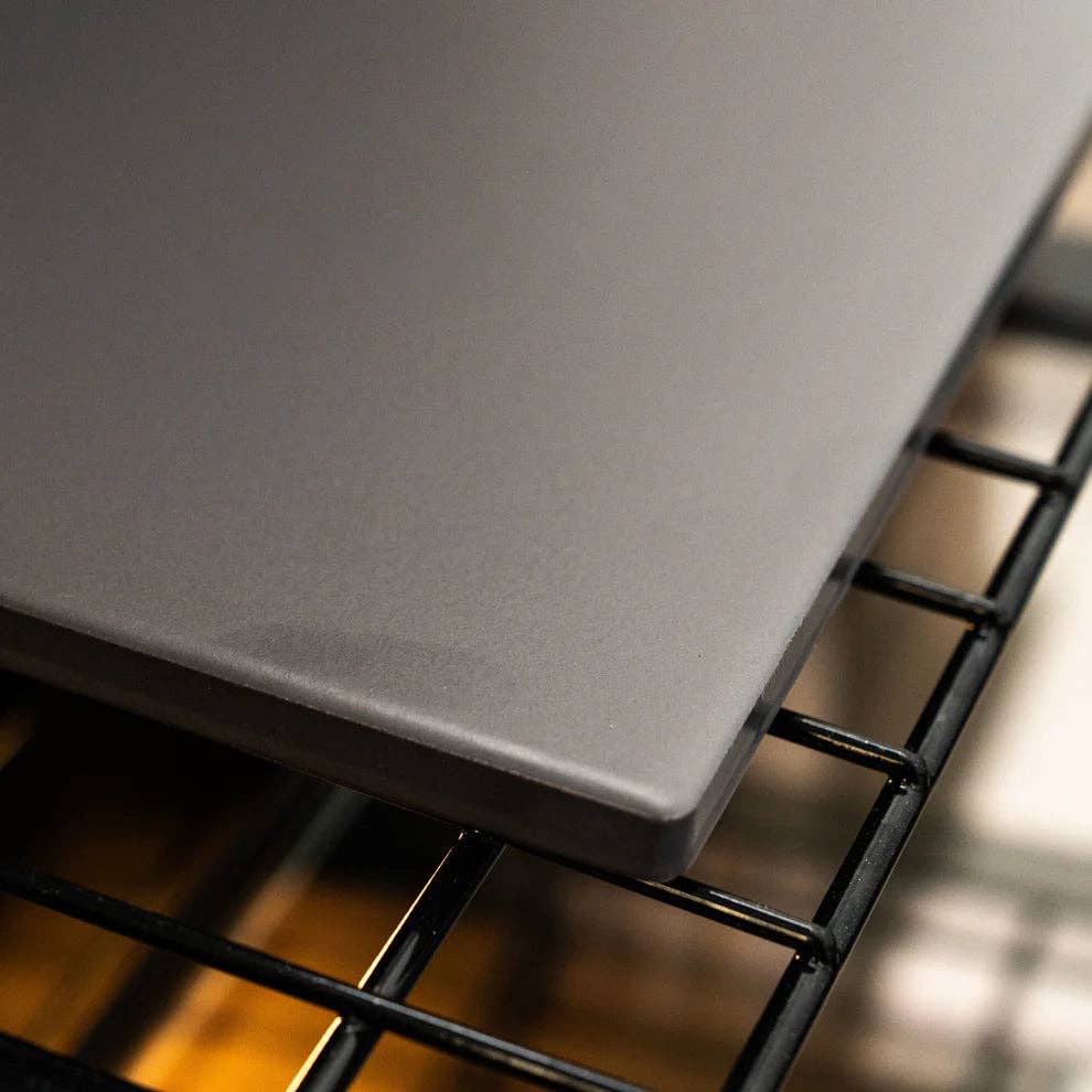 EcoQuality – Tabuleiro de pizza por atacado – GPS1416-G para GPS16-G, 14x16" Retângulo, Cabo de 15", 16" Redondo, Cinza Pedra Antiga Vidrada Pedras para Pizza13