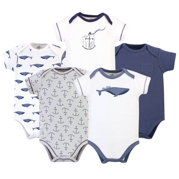 Touched by Nature Organic Cotton Bodysuits, Blue Whale for wholesale on Faire