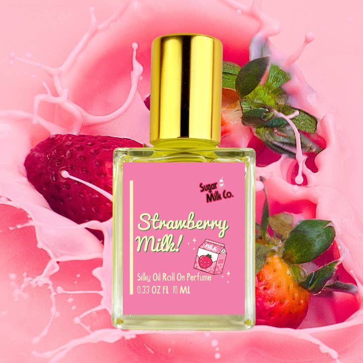 Strawberry Milk Roll On Perfume Oil for wholesale by Sugar Milk Co.