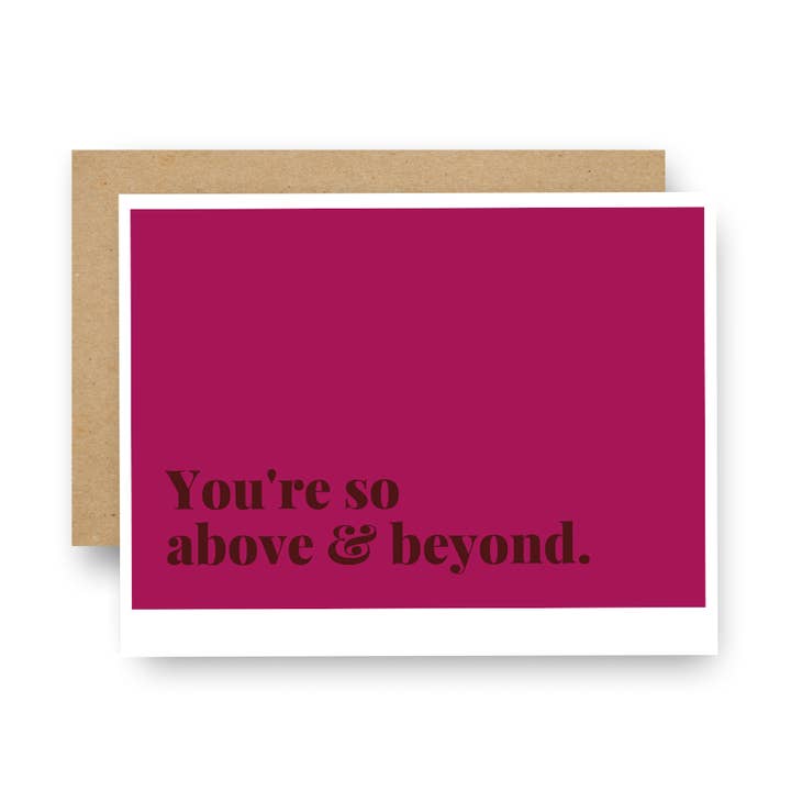 Carte de notes You're So Above & Beyond pour la vente par Careerlog