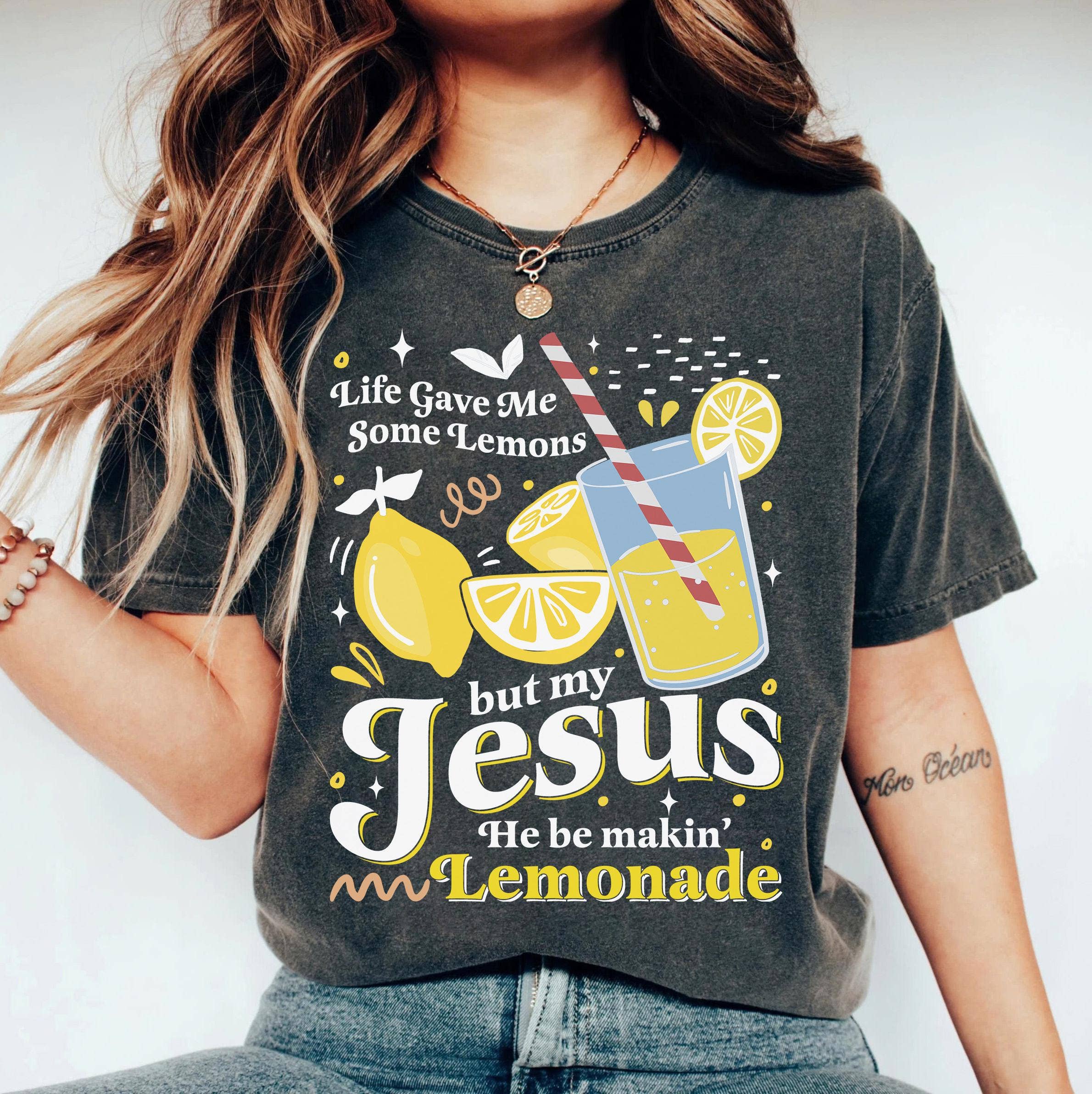 Glaime - Wholesale T-Shirt (Graphic) - Women's - Life Gave Me Some Lemons Comfort Colors Tee, Lemon Sweater1