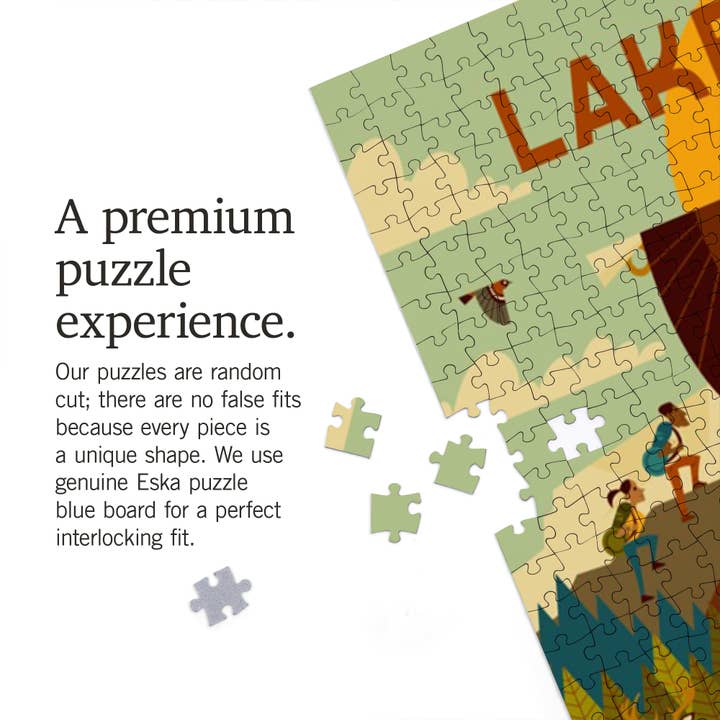 Lantern Press - Wholesale Puzzle - Adult - 1000 PIECE PUZZLE Lake Tahoe, Geometric Collection