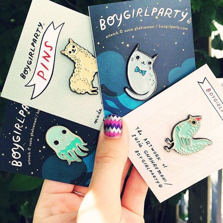 Boygirlparty – Alfinete/botão de lapela por atacado – Pino de esmalte Ukelele Frog, pino de lapela de guitarra sapo Boygirlparty