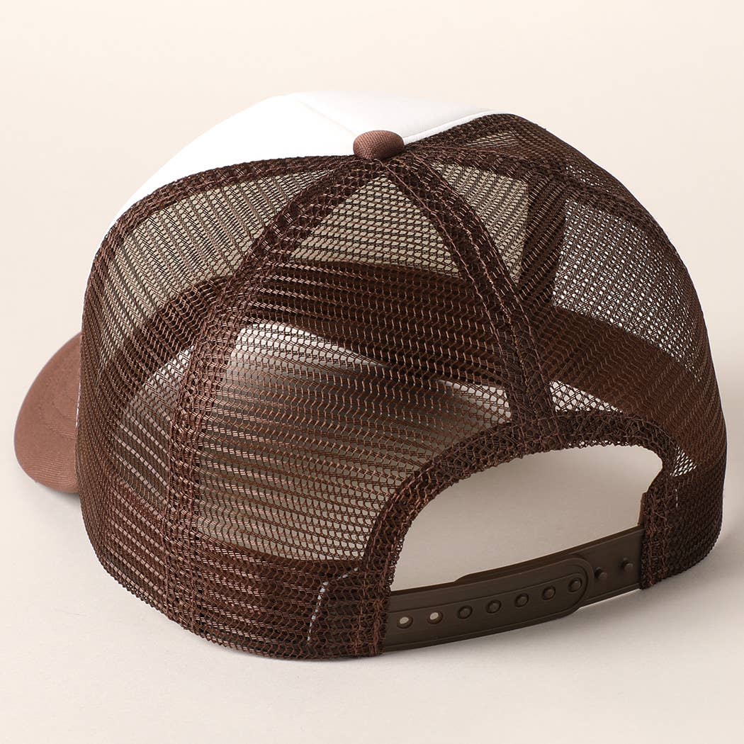 Fashion City - Wholesale Trucker Hat - Unisex - White Foam Front Colored Mesh Back Trucker Hat25