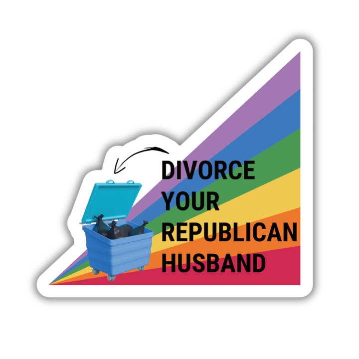GetBullish - Vendita all'ingrosso Adesivo - Adesivo in vinile fustellato lucido «Divorce Your Republican Husband»