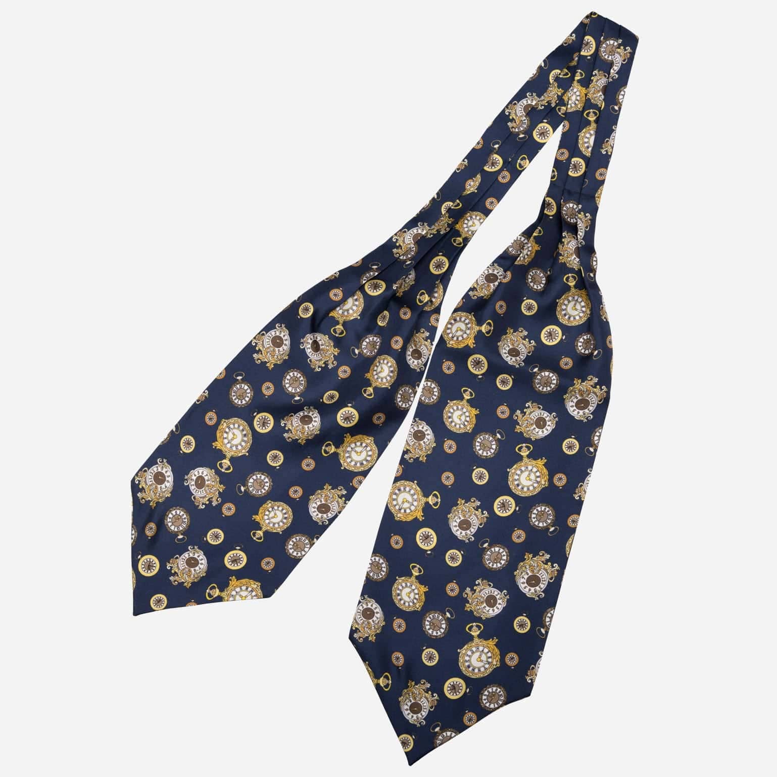 Elizabetta Made in Italy USA – wholesale Necktie – Men’s – Gilded Keeper - Silk Ascot Cravat Tie - Navy2