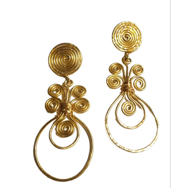 Andrea Lashay Collection - Wholesale Dangle Earrings - Gold Whimsical Earrings Gold Statement Earrings Boho Jewelry