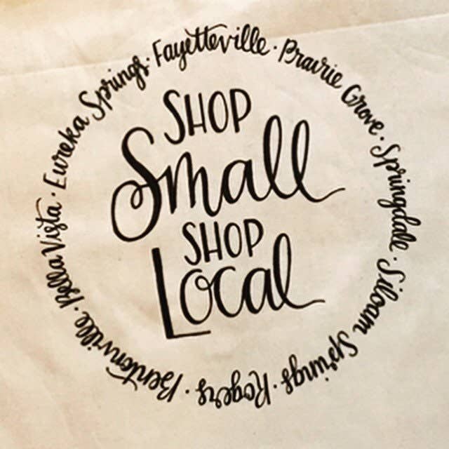 Shop Small Shop Local Tote Bag (Northwest Arkansas) for wholesale by Art and Soul