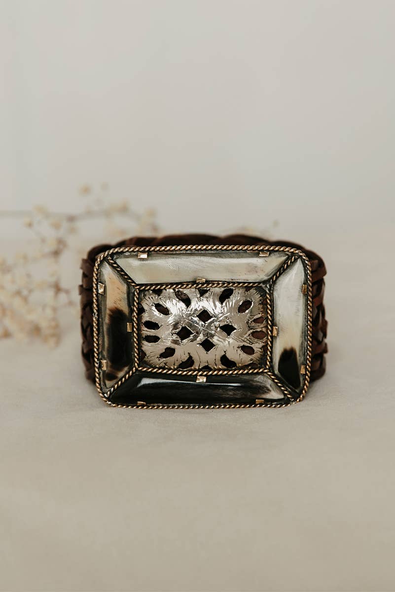 Lula Natura - Wholesale Belt - Women's - BROWN LEATHER BELT SQUARE EMPIRE6