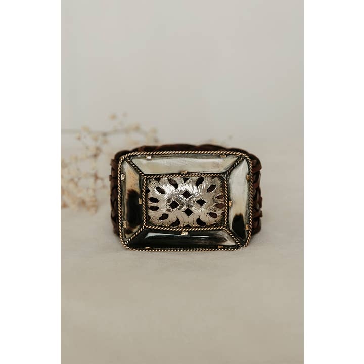 Lula Natura - Wholesale Belt - Women's - BROWN LEATHER BELT SQUARE EMPIRE6