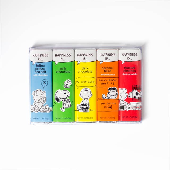Astor Chocolate Corp. - Wholesale Chocolate Bar - Peanuts Everyday 1.5Oz. 5 Bar Pack Snoopy, Charlie Brown2