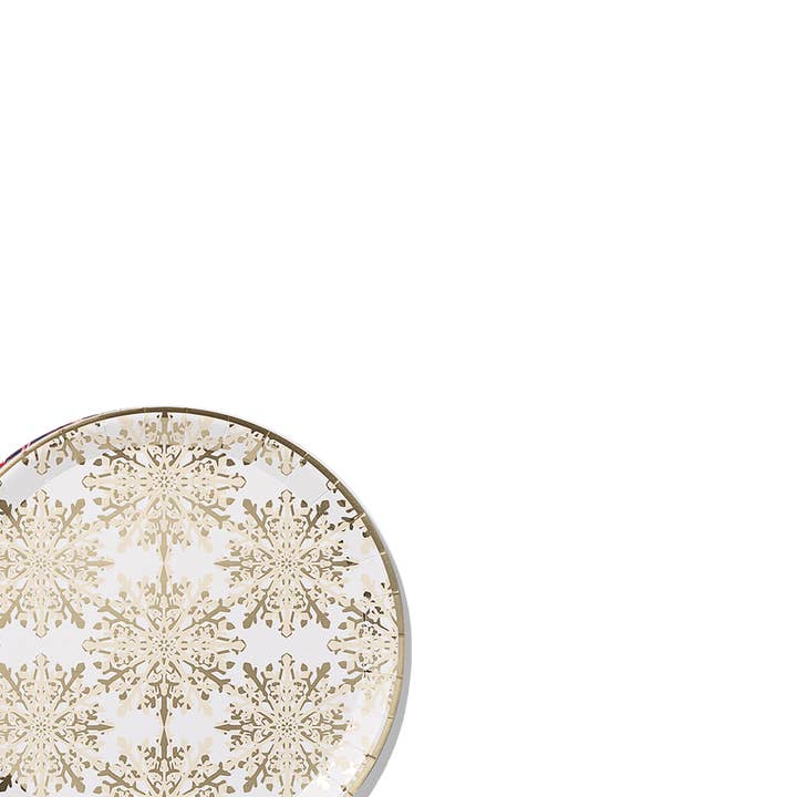 Coterie Party Supplies - Wholesale Disposable Plate - Golden Snowflake Large Plates (10 per pack)1