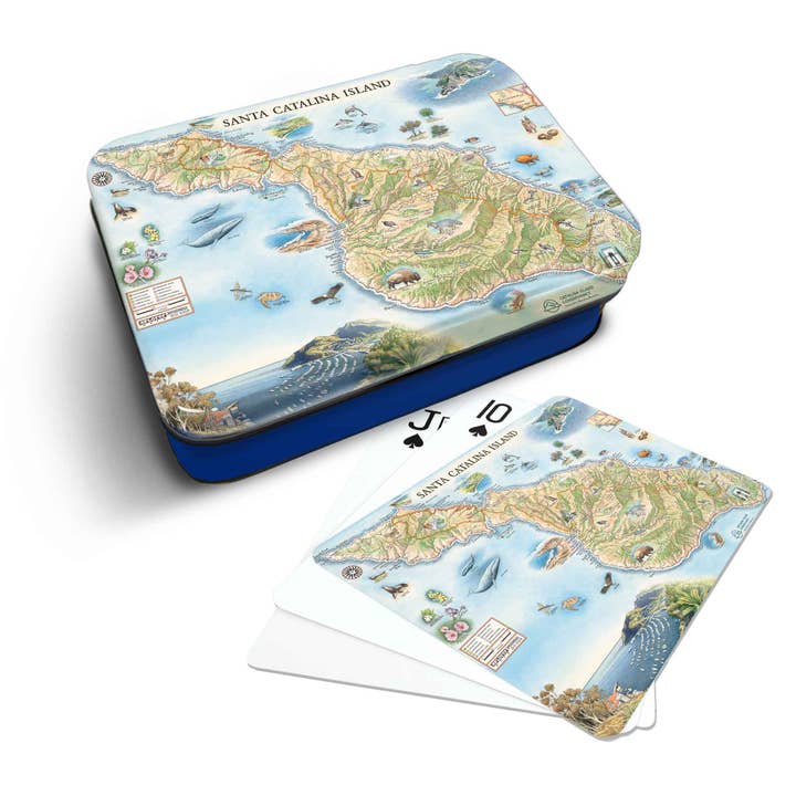 XPLORER MAPS - Venta al por mayor Baraja de cartas - Juego de cartas con el mapa de la isla Santa Catalina
