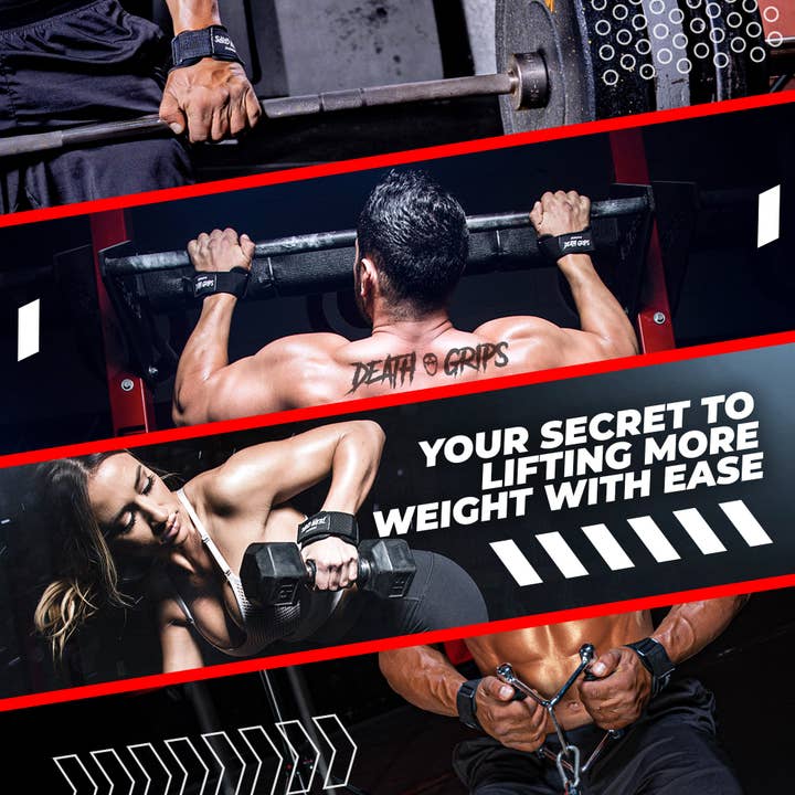 JerkFit – Engroshandel Fitnessudstyr – Death Grips Premium tunge løftestropper