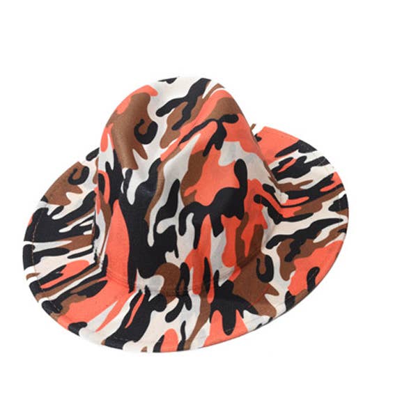 Nima Accessories Inc - Vendita all'ingrosso Fedora - Donna - Cappello da donna stile Fedora con stampa mimetica1