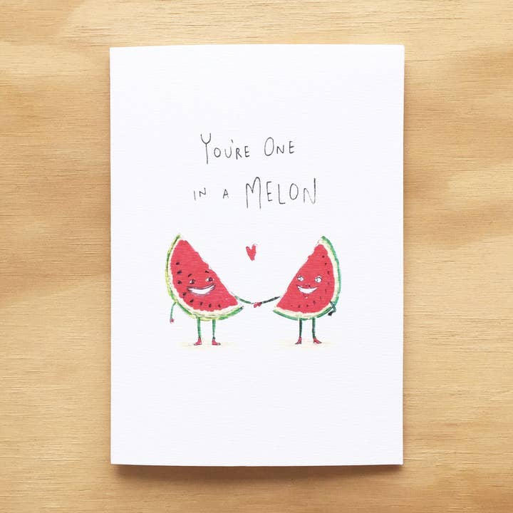 Well Drawn - Wholesale Love card - You're One In A Melon0
