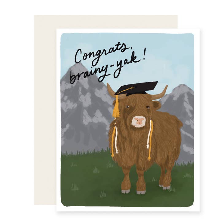 Brainy Yak | Grad Card for wholesale by Slightly Stationery