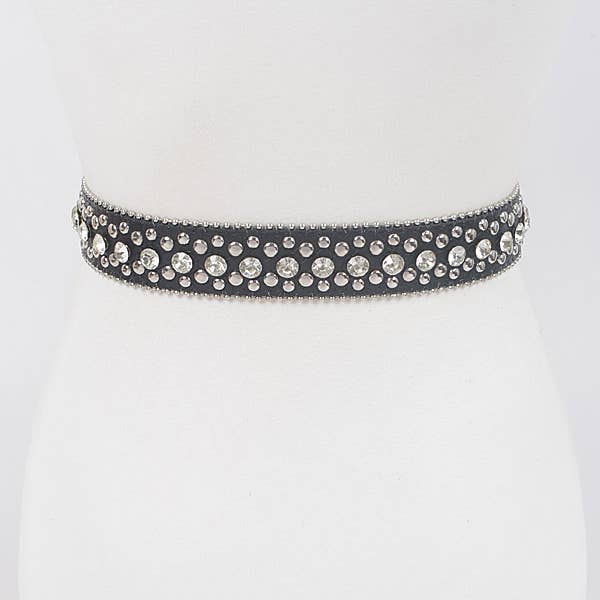3AM BY H&D ACCESSORIES - Wholesale Belt - Women's - Studded Rhinestone Belt6