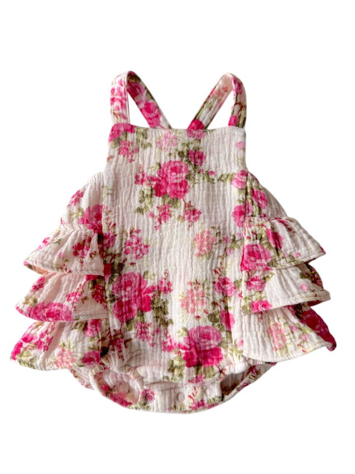 SpearmintLOVE - Wholesale Bodysuit (Non-Footed) - Baby - Muslin Ruffle Sunsuit, Country Daydream