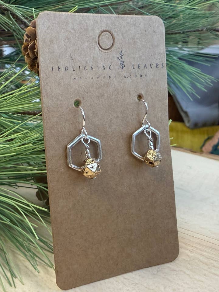 Golden Lava Stone Earrings for wholesale by Frolicking Leaves