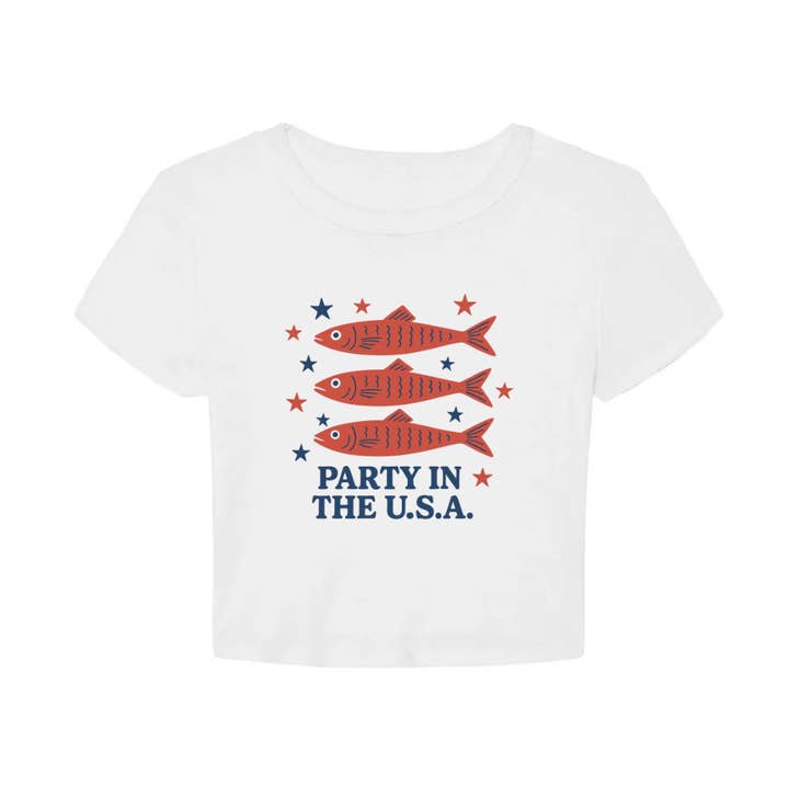 Emral Clothing - Wholesale T-shirt (graphic) – women's - Party In The USA Baby Tee0