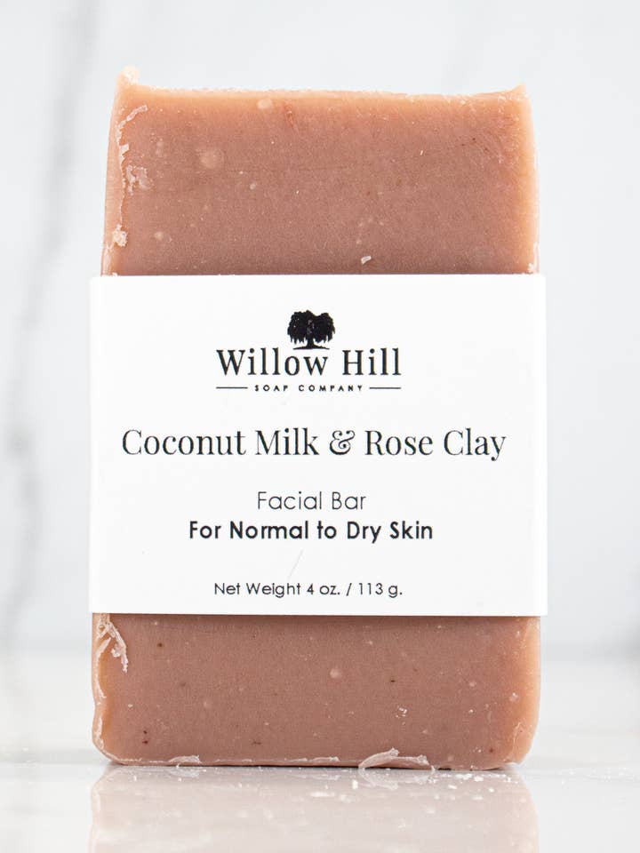 Kokosmjölk och roslera ansiktsbar för wholesale av Willow Hill Soap Company