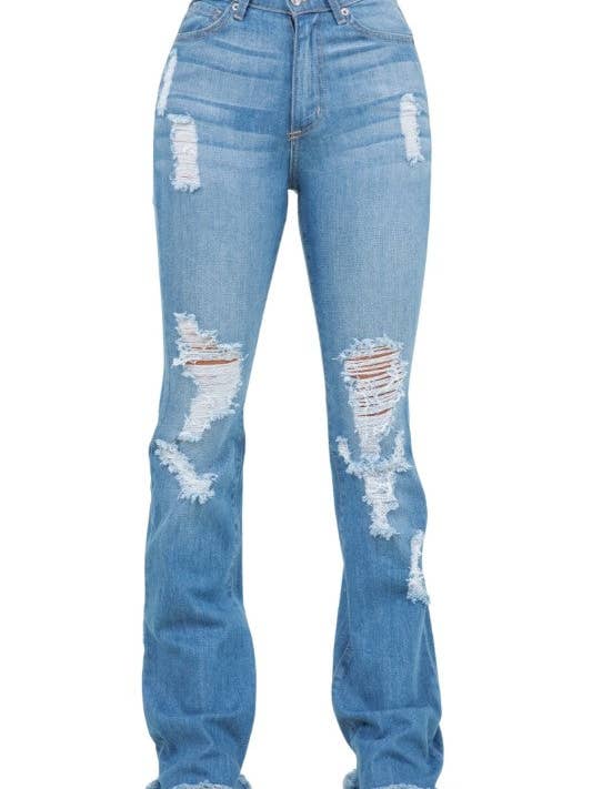 Premium USA Denim Bootcut High Rise Jeans for wholesale by Prestige Boutique