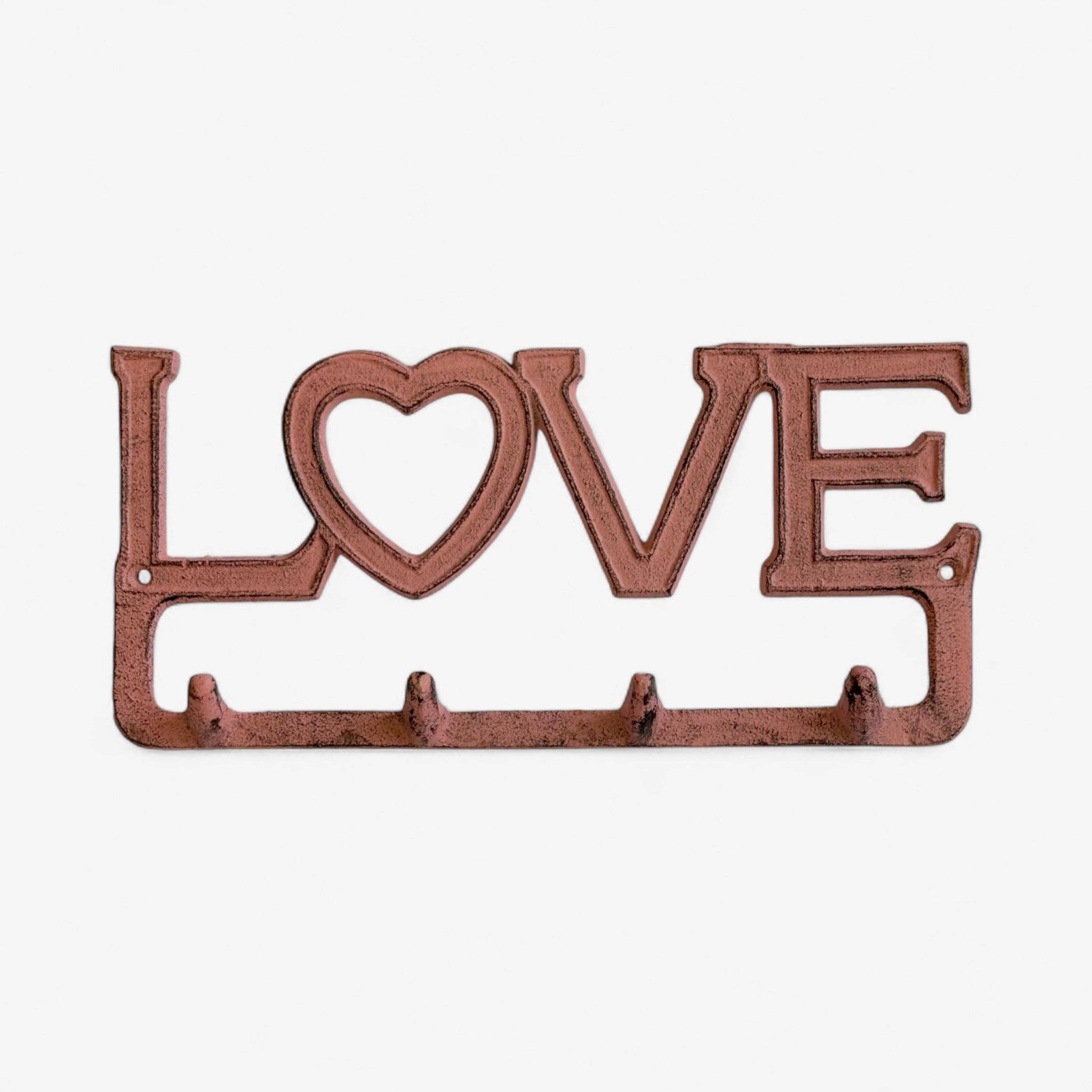 Iron & Blossom – wholesale Wall hook – Rustic Cast Iron Love Hook Rack with Heart, Romantic Wall Organizer1