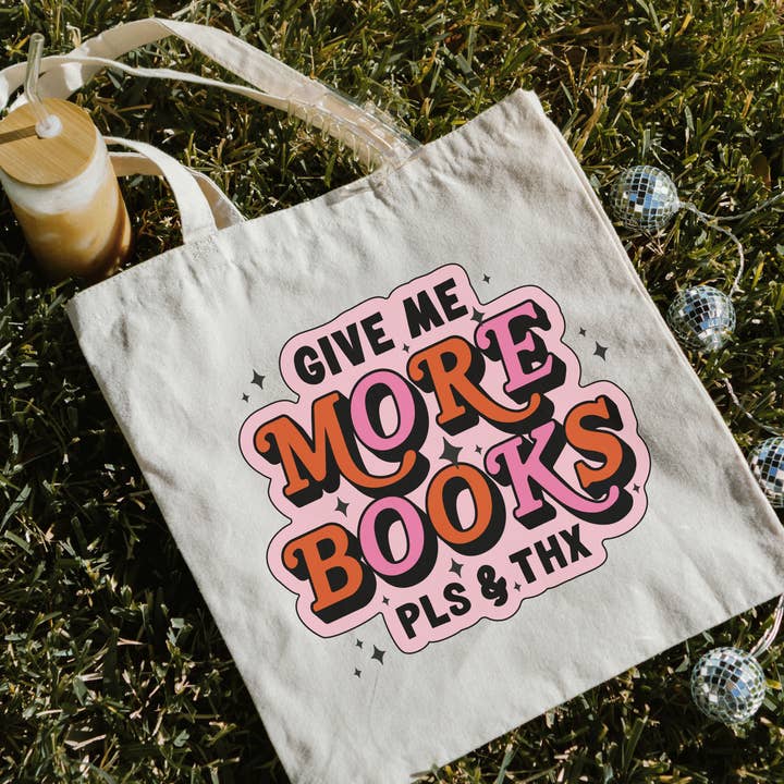 Literari Goods, Co | Book Themed Candles + Gifts - Wholesale Tote bag – Women's - Canvas bookish tote bag - more books - book store gift merch1