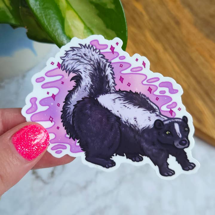 Stink Skunkette Vinyl Sticker, 3x3" for wholesale by Chez Louie Designs