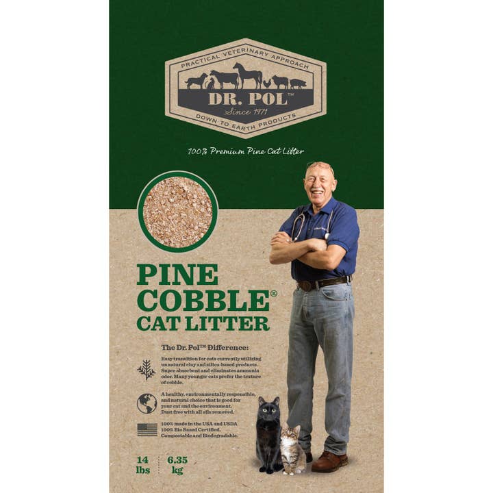 Healthy Breeds - Wholesale Cat Litter Box - Dr. Pol Pine Cobble Cat Litter 14 lb