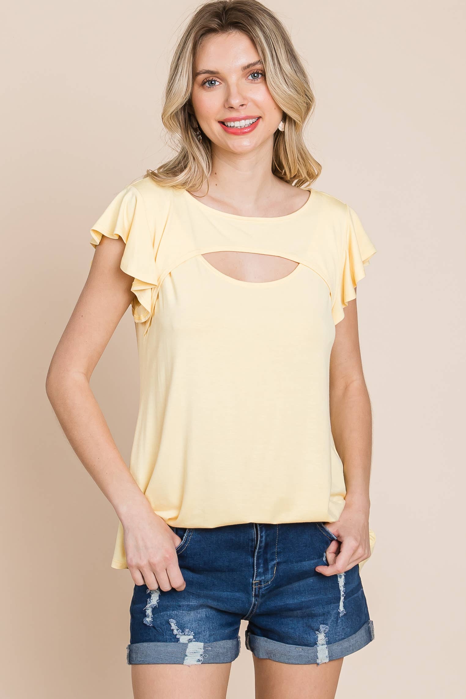 Emerald Collection - Vendita all'ingrosso Tunica - Donna - ETK-8465 Top con maniche a campana in jersey tinta unita7